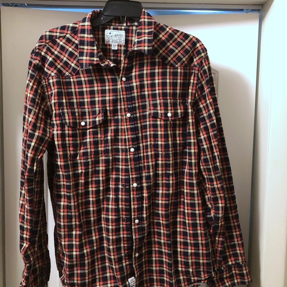 Lucky Brand Other - Lucky Brand Western Flannel Shirt L Black Red